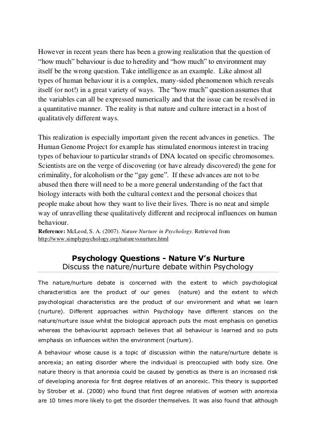 nature vs nurture behavior essays nature vs nurture behavior essays